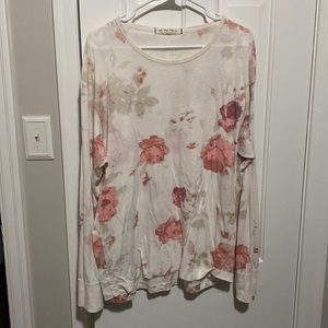 Soft Cream Floral We The Free Sweater (Small but fits like Large)